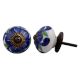 White Navy Blue Hand Painted Knob